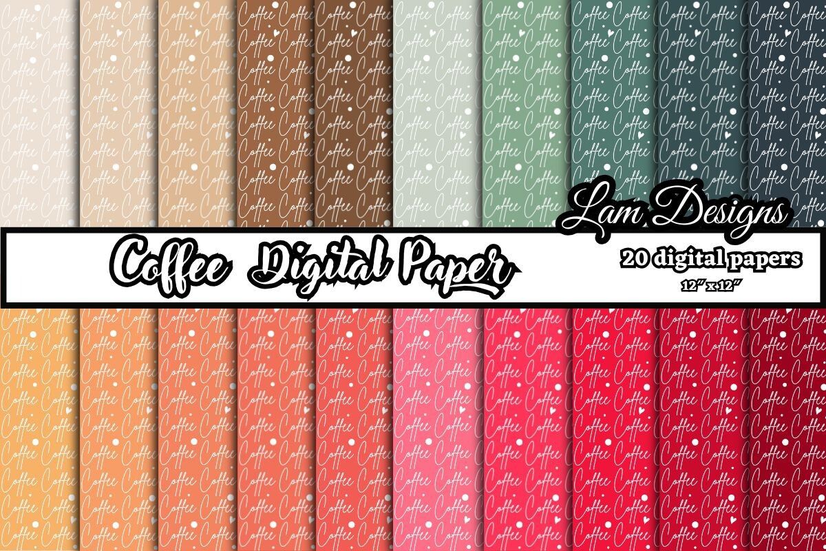 Coffee Digital Papers, Coffee Pattern