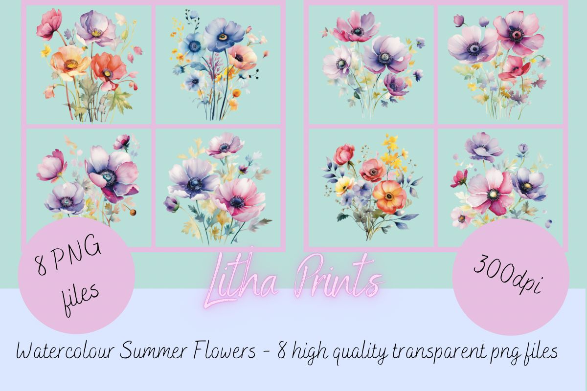 Watercolour Summer Flowers 2