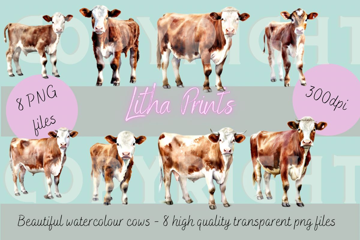 Watercolour Cows