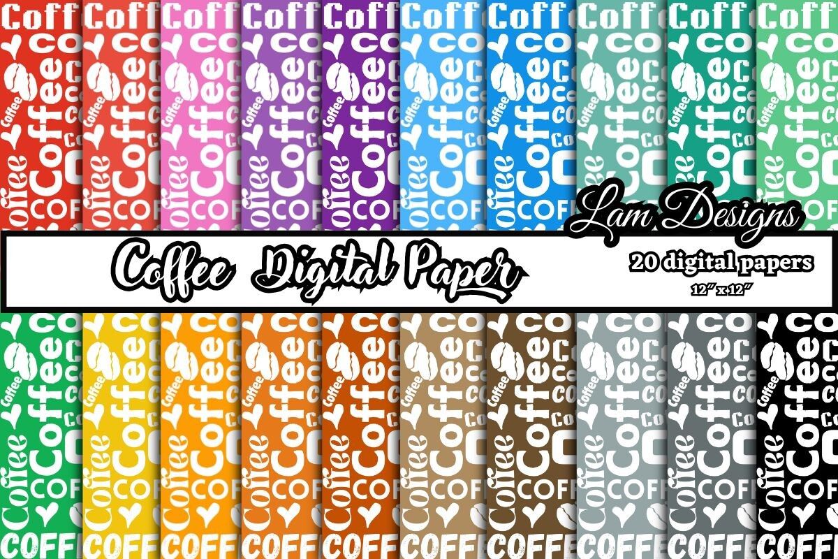 Coffee Digital Papers, Coffee Pattern